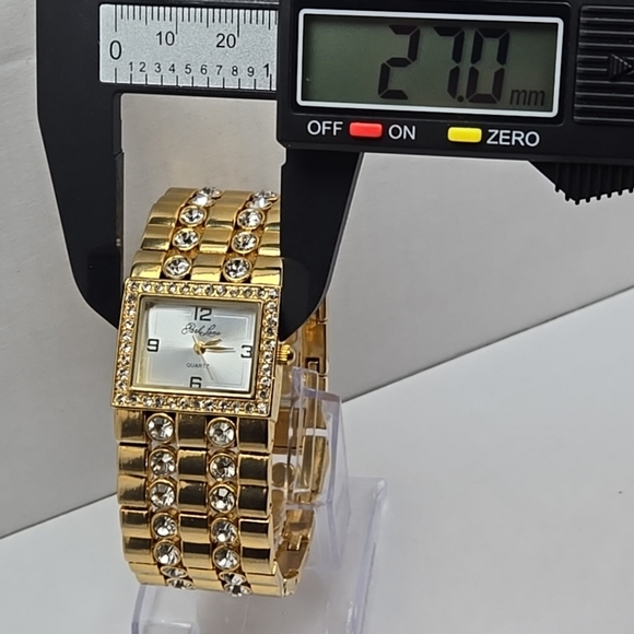 Womens Park Lane Gold Tone Watch Swarovski Crystal Bracelet New Battery Runs - Picture 4 of 9